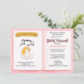 牛は月女の子の赤ちゃんシャワーを飛び越えた 招待状 (スタンド正面)