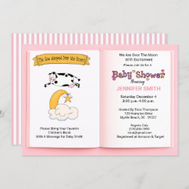 牛は月女の子の赤ちゃんシャワーを飛び越えた 招待状