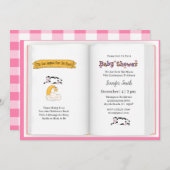 牛は月女の子の赤ちゃんシャワーを飛び越えた 招待状 (正面/裏面)