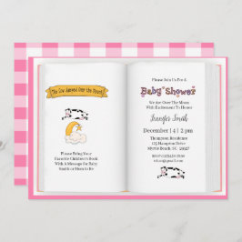 牛は月女の子の赤ちゃんシャワーを飛び越えた 招待状