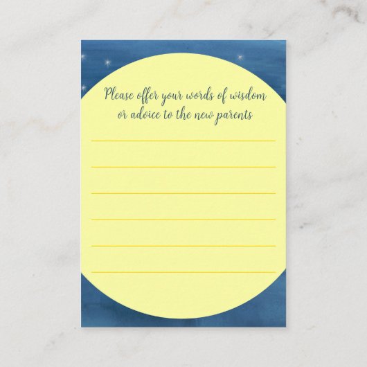 牛は月芸術赤ちゃんシャワーアドバイスを飛び越えた エンクロージャーカード (裏面)