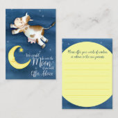 牛は月芸術赤ちゃんシャワーアドバイスを飛び越えた エンクロージャーカード (正面/裏面)