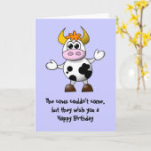 牛は来ハッピーバースデーだ カード (黄色い花)