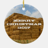 牛は砂利道を草むらしていた。ワイオミング州,西部 セラミックオーナメント (裏面)