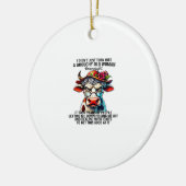 牛は私はちょうど不機嫌な老婆Ovに変わらなかった セラミックオーナメント (左)