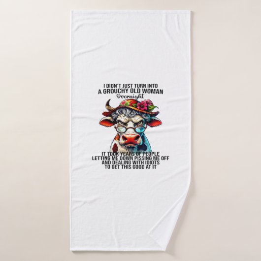 牛は私はちょうど不機嫌な老婆Ovに変わらなかった バスタオル (バスタオル)