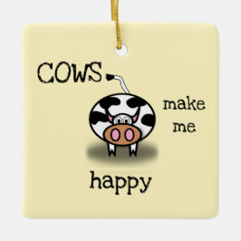 牛は私を幸せにさせます セラミックオーナメント