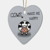 牛は私を幸せにさせます セラミックオーナメント (左)