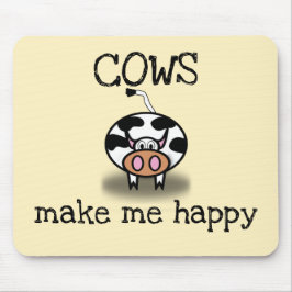 牛は私を幸せにさせます マウスパッド