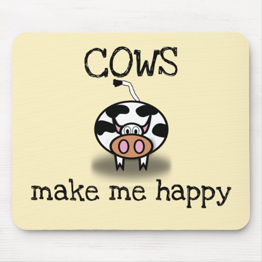 牛は私を幸せにさせます マウスパッド (正面)