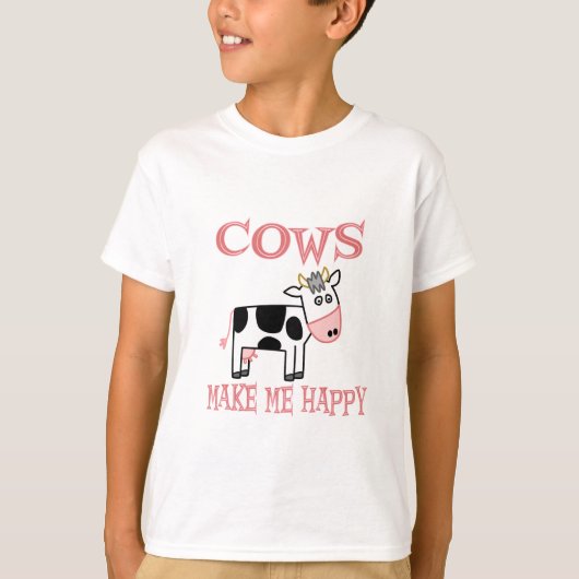 牛は私を幸せにする Tシャツ (正面)