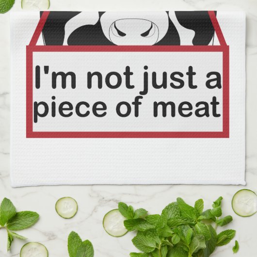 牛は肉用タオおもしろいルだけ キッチンタオル (折り畳み)