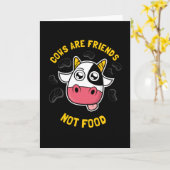 牛は食べ物を食べない友 カード (黄色い花)