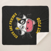 牛は食べ物を食べない友 シェルパブランケット (正面(横))