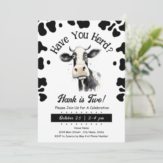 牛は、2番目の誕生日の水の色を招待した 招待状 (スタンド正面)