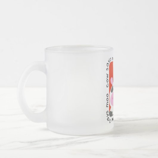 牛はMooのTシャツおよびギフトを言います フロストグラスマグカップ (左)