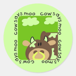 牛はMooのTシャツおよびギフトを言います ラウンドシール