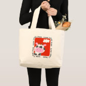 牛はMooのTシャツおよびギフトを言います ラージトートバッグ (正面(商品))