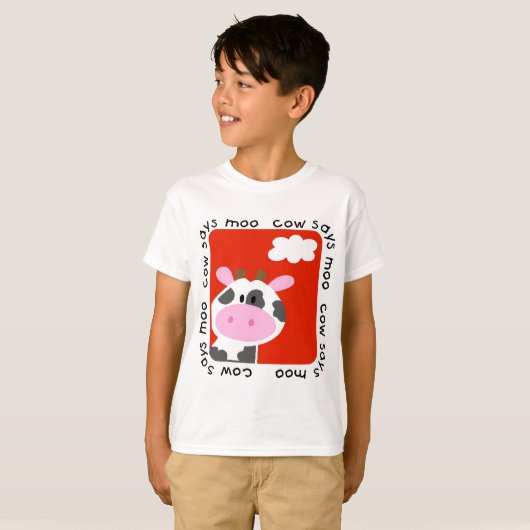 牛はMooのTシャツおよびギフトを言います Tシャツ (正面フル)