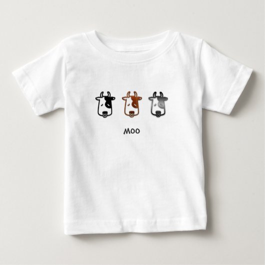 牛はmooを言います ベビーTシャツ (正面)