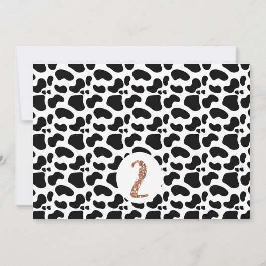 牛はMoosの写真を聞いたことがある2番目の誕生日 招待状 (裏面)