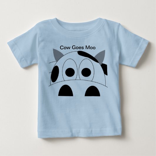 牛はTシャツMooの幼児の行きます ベビーTシャツ (正面)
