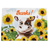 牛ひまわりファームありがとう ラージペーパーバッグ (正面)