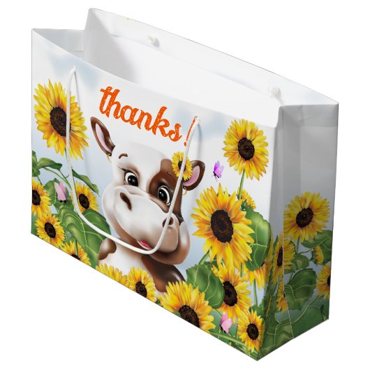 牛ひまわりファームありがとう ラージペーパーバッグ (正面アングル)