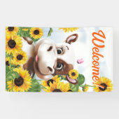 牛ひまわりファームへようこそ 横断幕 (横)