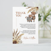 牛ひまわりファーム赤ちゃんシャワーサンキューカード 招待状 (スタンド正面)