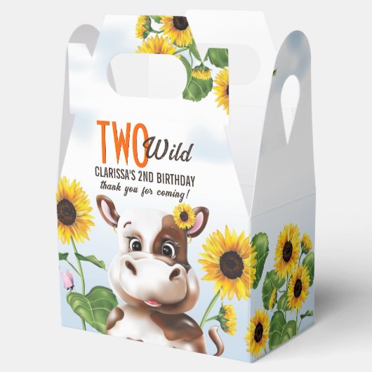牛ひまわり女の子2歳の誕生日 フェイバーボックス (オープン)