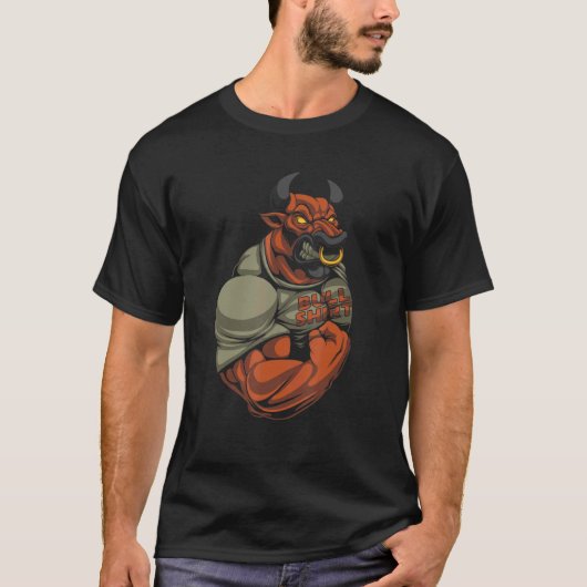 牛ふくらはぎ動物ブル乗馬カウボーイブルリ Tシャツ (正面)
