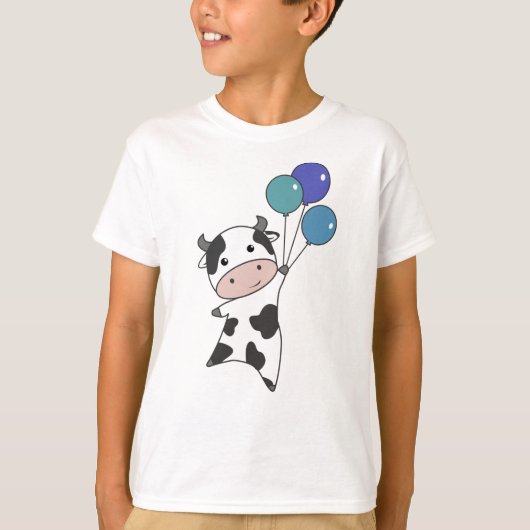 牛ふくらはぎ風船かわいい動物 Tシャツ (正面)