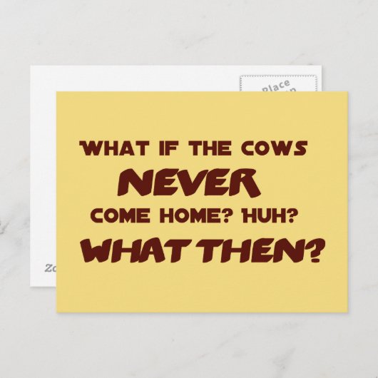 牛もしが家に帰らない来って? ポストカード (正面/裏面)