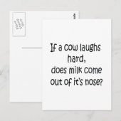 牛もしが笑う懸命 ポストカード (正面/裏面)