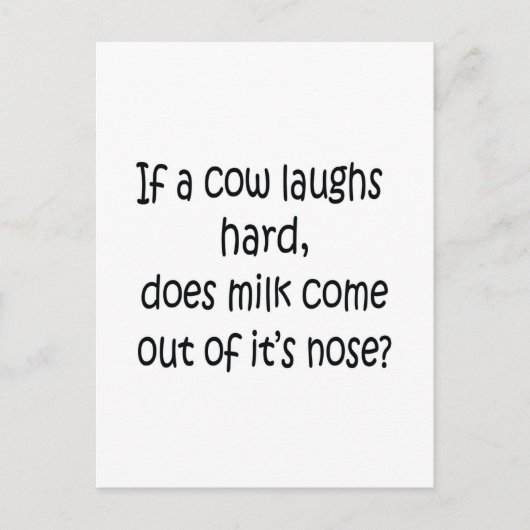 牛もしが笑う懸命 ポストカード (正面)