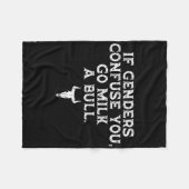 牛もしのミルクを飲みに行くと人を惑わせる フリースブランケット (正面(横))