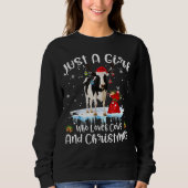 牛やクリスマスの醜さを愛しているだけの女の子 スウェットシャツ (正面)