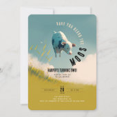 牛をテーマにしたパーティー 招待状 (正面)