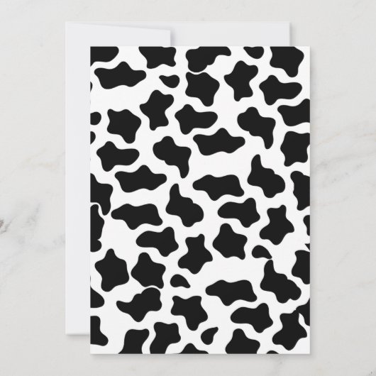 牛をテーマにした誕生日パーティーの招待状 招待状 (裏面)