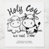 牛をテーマモーにおもしろいした結婚と ワインラベル (シングルラベル)