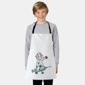 牛をナースとしてハート&シリンジ エプロン (着用した状態)