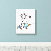 牛をナースとしてハート&シリンジ キャンバスプリント (インサイチュ (ウッドフロア))