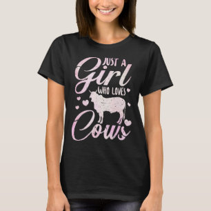 牛を愛する女の子だけの牛の農家農場の女性 Tシャツ