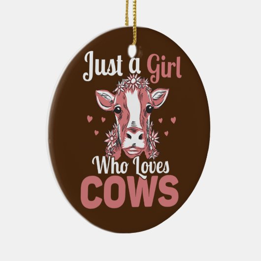 牛を愛する女の子だけの農家農場 セラミックオーナメント (右)