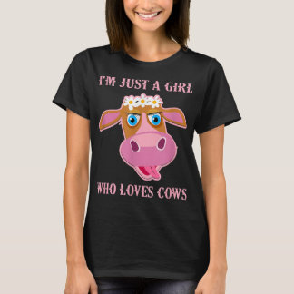 牛を愛する女の子だけフローラ恋人の女性 Tシャツ