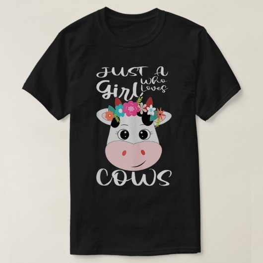 牛を愛する女の子だけ農家肉屋ミルク Tシャツ (デザイン正面)