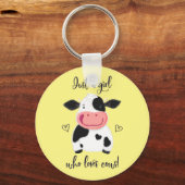牛を愛する女の子だ！ハートとホルスタイン キーホルダー (正面)
