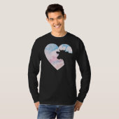 牛を愛する女の子のための牛のハートS農場 Tシャツ (正面フル)