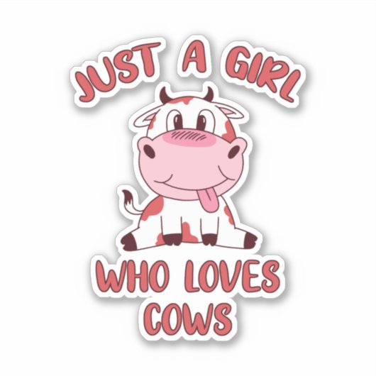 牛を愛する女の子 シール (正面)